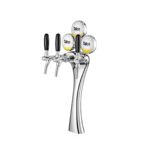Trụ bia Talos 3 vòi 3 logo LED mạ Chrome