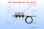 Hệ 3 van điều áp CO2 Talos ( 3 Đồng hồ CO2)
