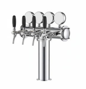 Trụ bia chữ T DMTECH – 4 Vòi Inox