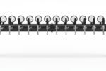 Trụ Bia chữ U DMTECH – 12 Vòi Đen Nhám